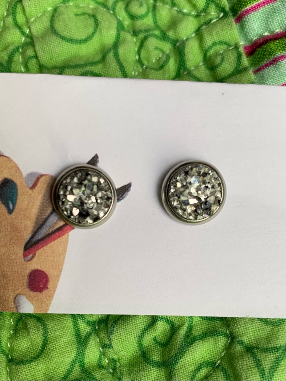 Druzy vintage stud earrings